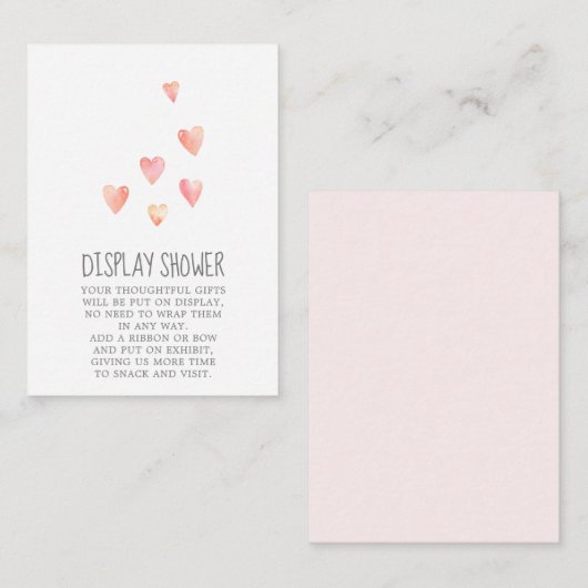 Dusche für Babydusche mit Wasserfarbe für Mädchen Begleitkarte (Vorne/Hinten)