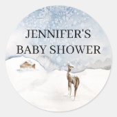 Dusche für Babys in Aquarellfarbe Runder Aufkleber (Vorderseite)