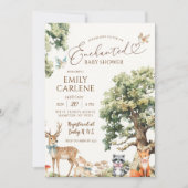 Dusche für bezauberte Waldtiere Einladung (Vorderseite)