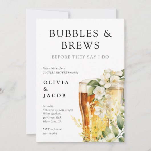 Dusche für Blasen und Brause Einladung (Vorderseite)