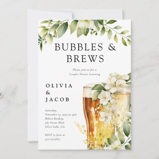 Dusche für Blasen und Brause Einladung (Vorderseite)