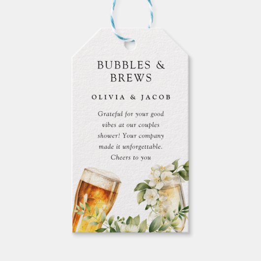 Dusche für Blasen und Brause Geschenkanhänger (Vorderseite)