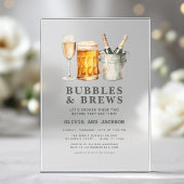 Dusche für Bubbles & Brews Paare Acryleinladungen