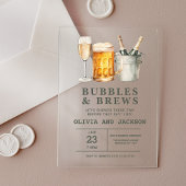 Dusche für Bubbles & Brews Paare Acryleinladungen