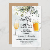 Dusche für Bubbles & Brews Paare Einladung (Vorne/Hinten)