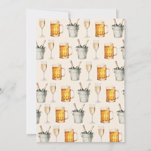 Dusche für Bubbles & Brews Paare Einladung (Rückseite)