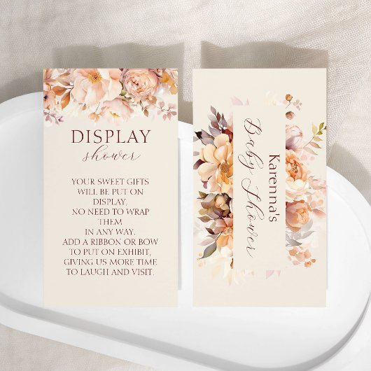 Dusche für Creme Floral Fall Baby Dusche Begleitkarte