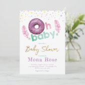 Dusche für Doughnut Baby Colorful Einladung (Stehend Vorderseite)