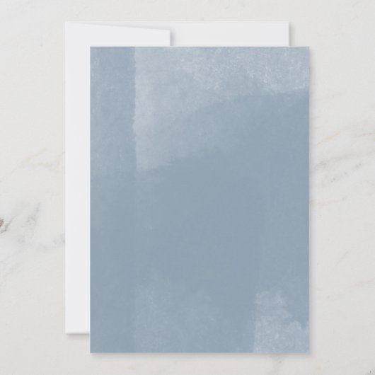 Dusche für geometrische, blaue Blumenpaare Einladung (Rückseite)