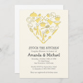 Dusche für graue und gelbe Paare | Stock the Kitch Einladung (Vorne/Hinten)