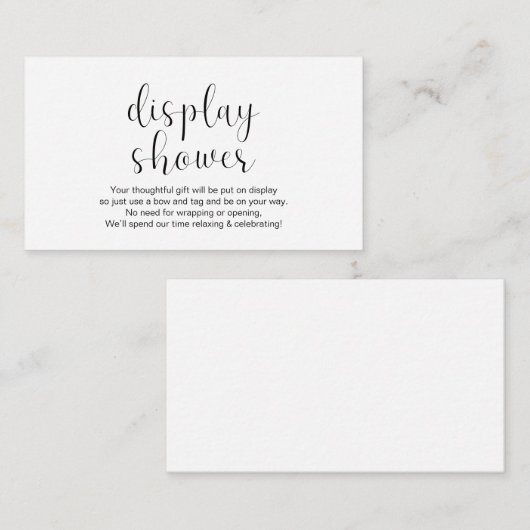 Dusche für Hochzeitsbildschirme, klein, schwarz, Begleitkarte (Vorne/Hinten)