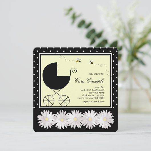 Dusche für Hummeln Einladung (Stehend Vorderseite)