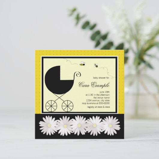 Dusche für Hummeln Einladung (Stehend Vorderseite)