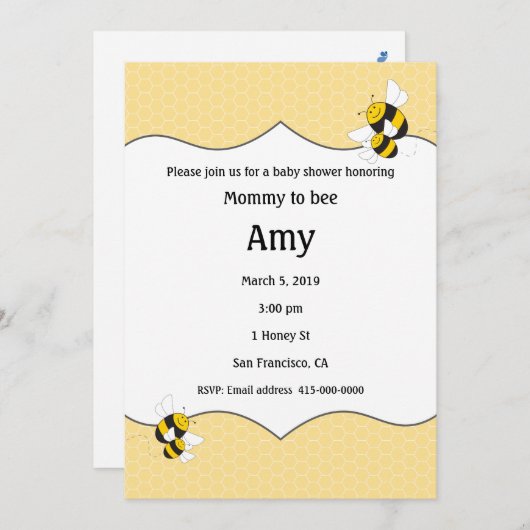 Dusche für Hummeln Einladung (Vorne/Hinten)