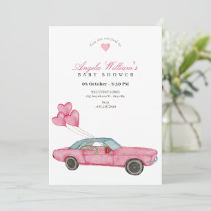 Dusche für Kinder in Rosa Einladung