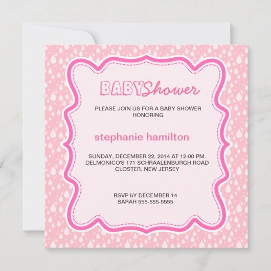 Dusche für kleine Mädchen Einladung (Vorderseite)