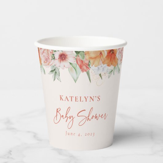 Dusche für Mädchen im Springbrunnen Pappbecher (Vorderseite)