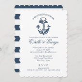 Dusche für Nautical Anchor Couple Einladung (Vorne/Hinten)