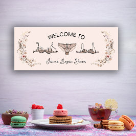 Dusche für neutrale Handrawn-Floral-Fingerie Banner