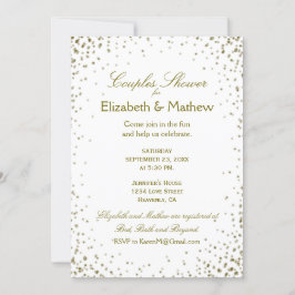 Dusche für Paar | Gold Confetti Einladung