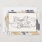 Dusche für Paar | Modern Paint Strokes Typografie Einladung (Vorderseite)