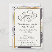 Dusche für Paar | Modern Paint Strokes Typografie Einladung (Rückseite)