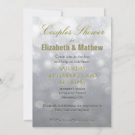 Dusche für Paar | Silber und Gold Einladung