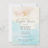 Dusche für Paare am Strand Einladung (Vorderseite)