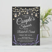 Dusche für Paare - Lavendel Chalkboard Einladung (Stehend Vorderseite)