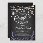Dusche für Paare - Lavendel Chalkboard Einladung (Vorne/Hinten)
