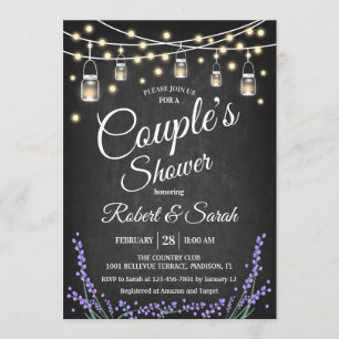Dusche für Paare - Lavendel Chalkboard Einladung