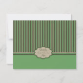 Dusche für Paare mit Beige und Grünstreifen lädt e Einladung (Rückseite)