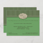 Dusche für Paare mit Beige und Grünstreifen lädt e Einladung (Vorne/Hinten)