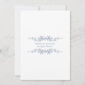 Dusche für Paare mit klassischem französischem Blu Einladung (Rückseite)