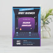 Dusche für Pixel-Spiele Einladung (Stehend Vorderseite)