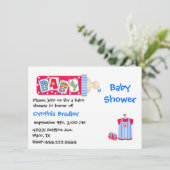 Dusche für Red, White und Blue Baby Boy Einladung (Stehend Vorderseite)