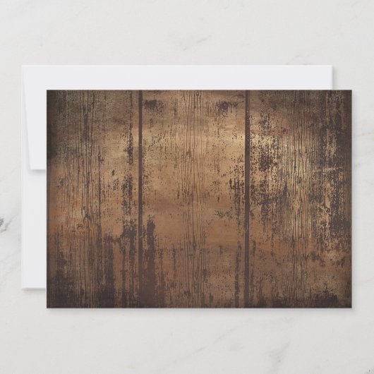 Dusche für rustikale Paare, Polterabend Einladung (Rückseite)