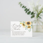Dusche für Sonnenblumen Babydusche Begleitkarte (Stehend Vorderseite)