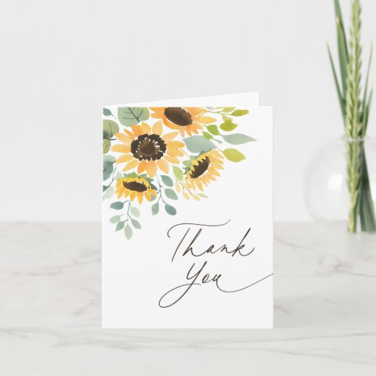 Dusche für Sonnenblumen Dankeskarte (Vorderseite)