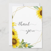 Dusche für Sonnenblumen Dankeskarte (Rückseite)