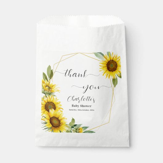 Dusche für Sonnenblumen Geschenktütchen (Vorderseite)