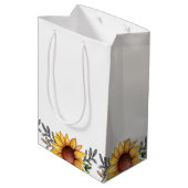 Dusche für Sonnenblumen Mittlere Geschenktüte (Rückseite Schrägansicht)