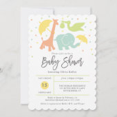 Dusche für tierisches Baby, neutrale Einladung für (Vorderseite)