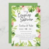 Dusche für tropische Blumenpaare Einladung (Vorne/Hinten)