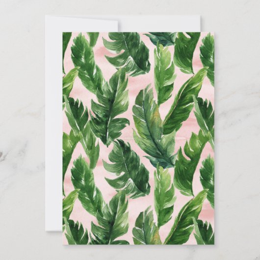 Dusche für tropische Blumenrahmen mit Wasserfarbe Einladung (Rückseite)