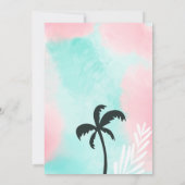 Dusche für tropische Strandsurfbretter mit Palmen Einladung (Rückseite)