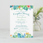 Dusche für tropische Wasserfarben Einladung (Stehend Vorderseite)