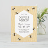 Dusche für Vintage Honigbienen Einladung (Stehend Vorderseite)