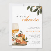 Dusche für Wein und Käse Einladung (Vorderseite)