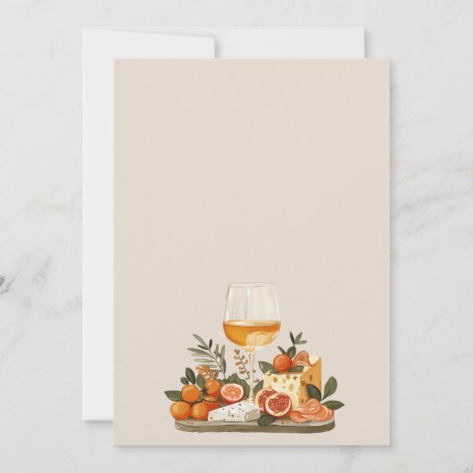 Dusche für Wein und Käse Einladung (Rückseite)